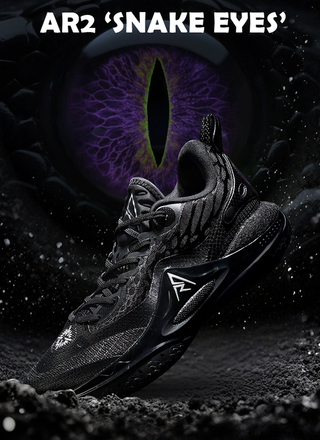 Austin Reaves' Rigorer AR2 in a black mamba-inspired "Snake Eyes" makeover.