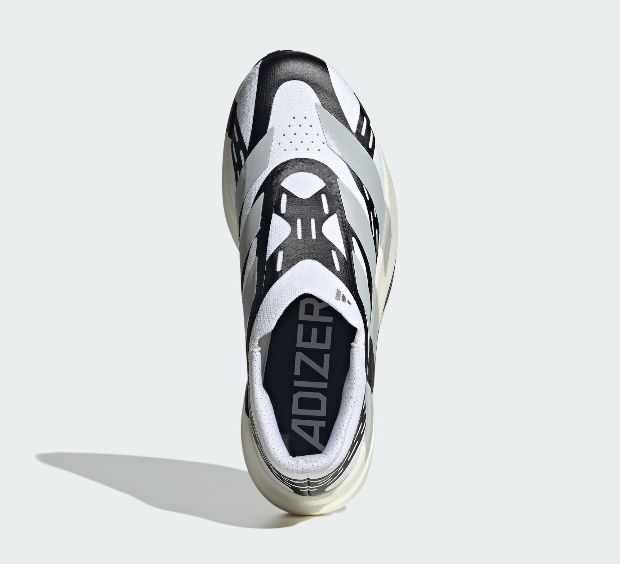 Men's adidas Adizero Evo SL Laceless"White/Black" (SKU: KI2647).