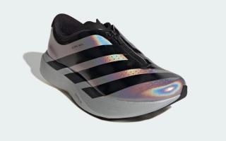 Women's adidas Adizero Evo SL Zip "Silver Iridescent" (SKU: KH7788).