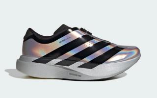 Women's adidas Adizero Evo SL Zip "Silver Iridescent" (SKU: KH7788).