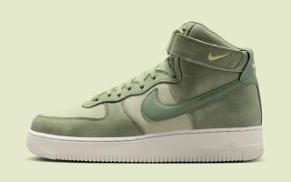 The Nike Air Force 1 High Appears in Green Canvas and Nubuck