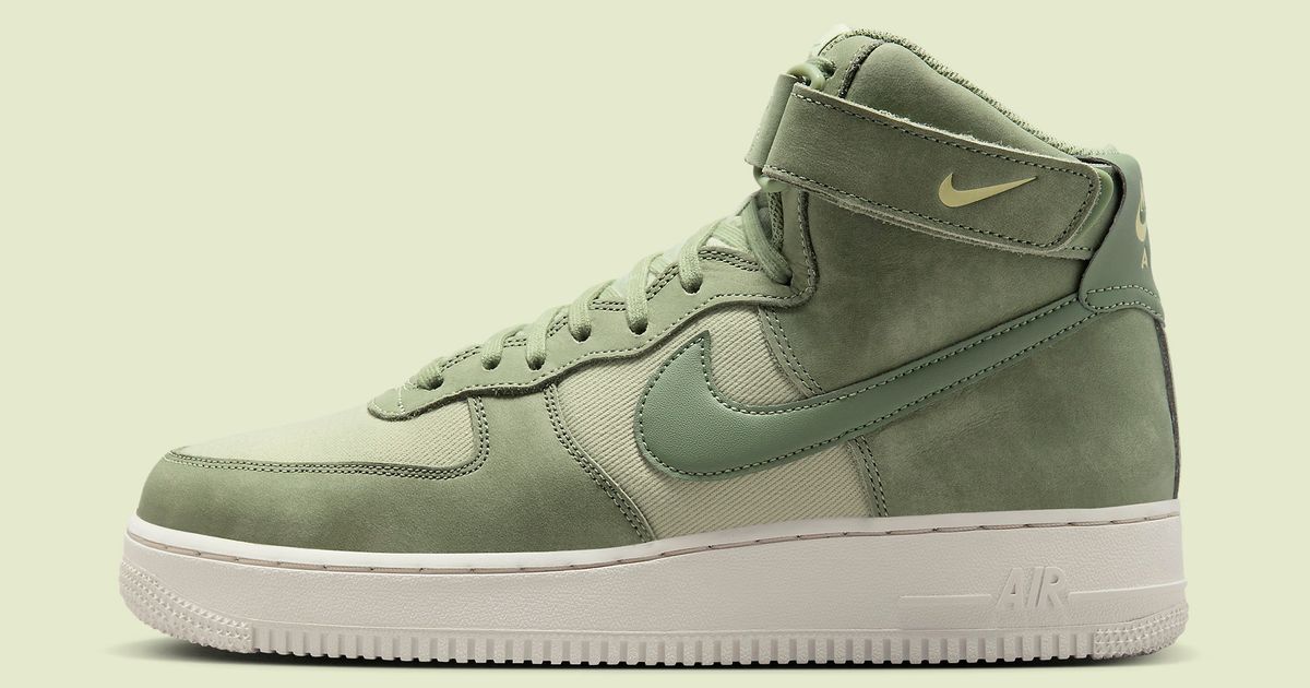 The Nike Air Force 1 High Appears in Green Canvas and Nubuck | House of ...