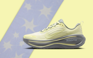 Star-clad Women's Nike Vomero Plus running shoe in a "Life Lime/Smoke Grey/Vast Grey/Life Lime" color scheme.