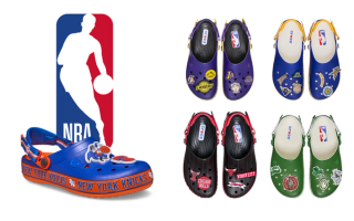 NBA x Crocs Crocband™ Clog Collection for the 2026-27 season—including pairs for the New York Knicks, Boston Celtics, Chicago Bulls, Los Angeles Lakers & Golden State Warriors. NBA logo via SportsLogos.Net.