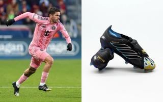 Rodrigo De Paul wearing unreleased Thrasher x adidas Predator Football Boots during Inter Miami training.