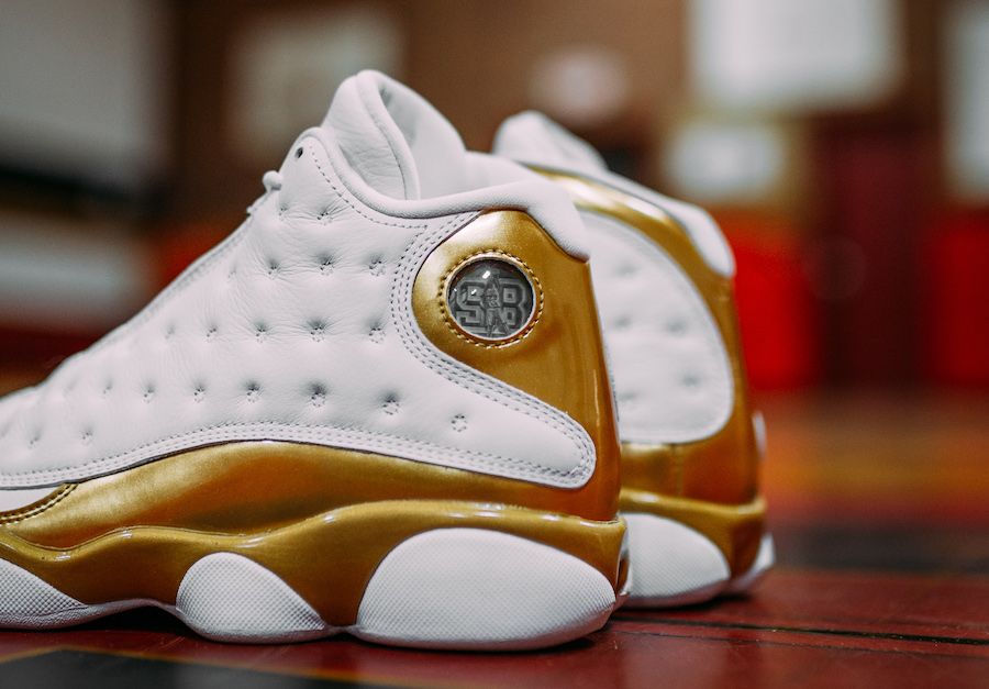 Jordan 13s clearance white and gold