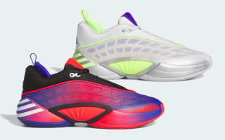 Donovan Mitchell's adidas D.O.N. Issue #8 signature basketball shoe in "Spider-Man" & "Silver Spida" color schemes.