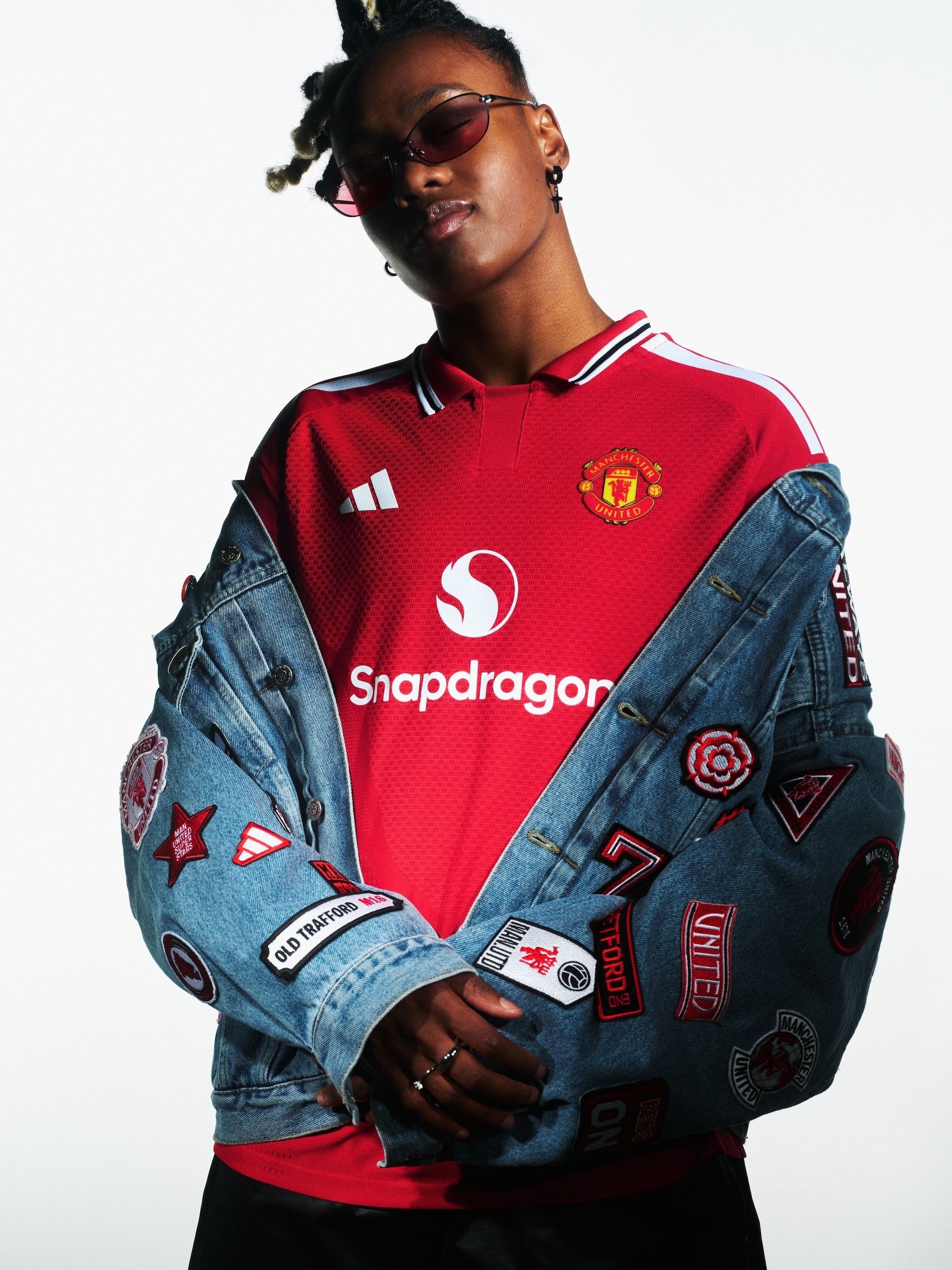 Melvine Malard for Manchester United 26/27 Home kit by adidas. Photo via adidas.