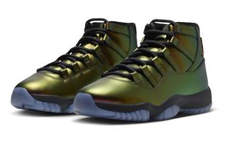 Women's Air Jordan 11 "Light British Tan" (Space Jam; SKU: IZ1800-200). Photo via Foot Locker.
