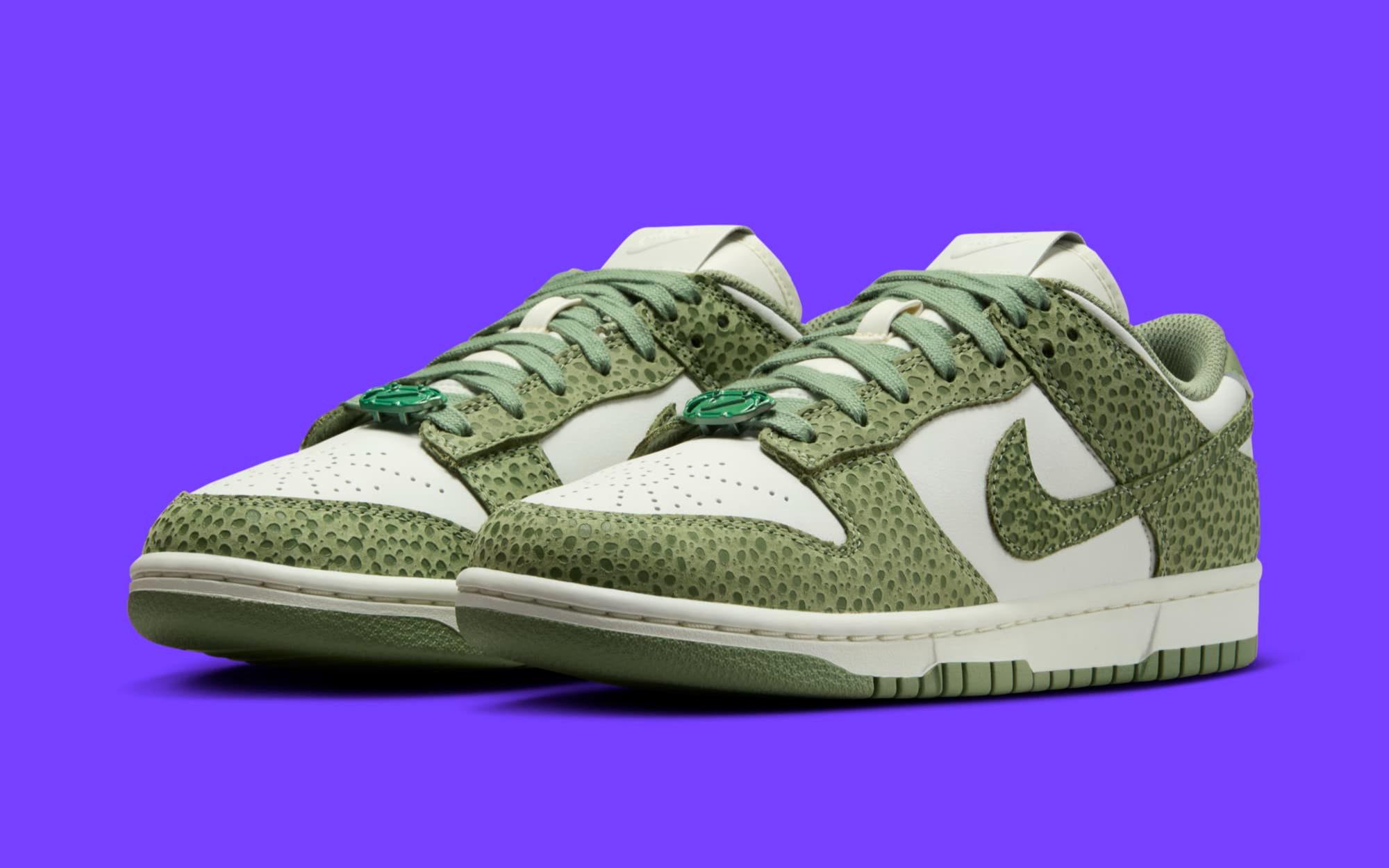 ★ナイキ★大人気 Nike Dunk Low Safari Print Oil Green 追跡可 Nike Dunk Low 