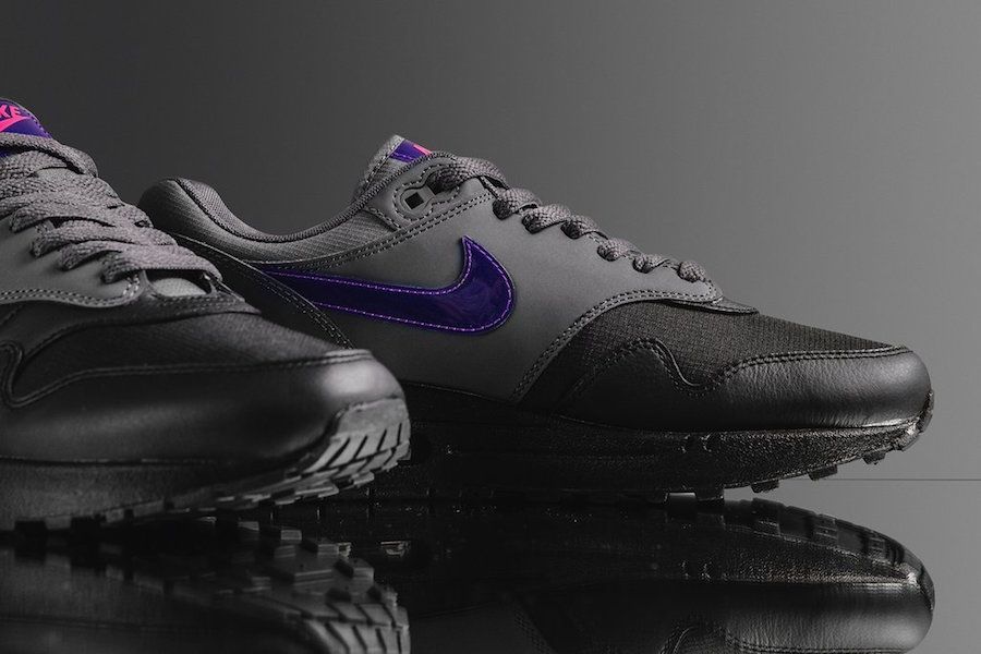 nike air max 1 dark grey fierce purple