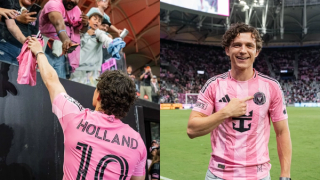 Tom Holland Wears Inter Miami Home Jersey