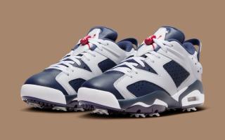 The Air jordan Continuing 6 Low Golf "Olympic" Odes a Classic Retro Colorway