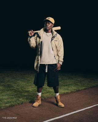 Jazz Chisholm Jr. Wearing New York Yankees Timberland® x New Era® x MLB Gear. Photo via Timberland®.
