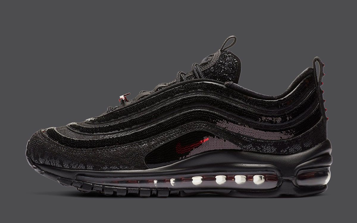 Air max 97 on sale black red check