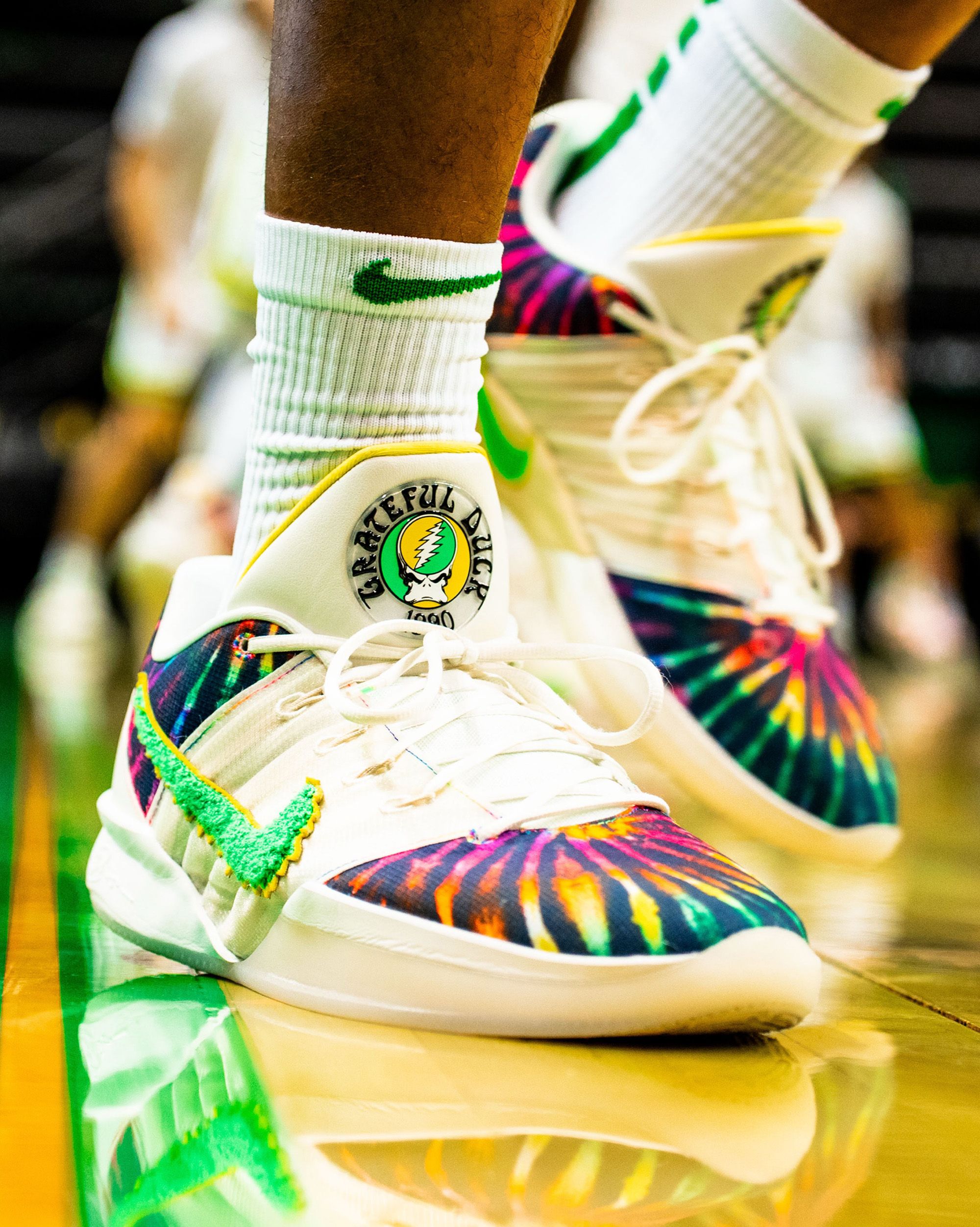 Grateful Dead-inspired Nike Sabrina 3 made exclusively for the Oregon Ducks Basketball platform.