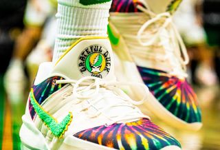 Grateful Dead-inspired Nike Sabrina 3 made exclusively for the Oregon Ducks Basketball platform.