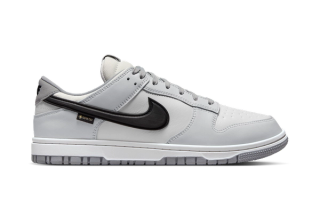 Nike Dunk Low GORE-TEX in a "Light Smoke Grey/Black" color scheme.