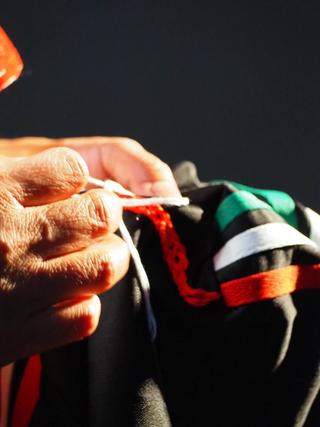 Artisan working on the Someone Somewhere x adidas x Mexico 2026 Third jersey. Photo via Someone Somewhere.