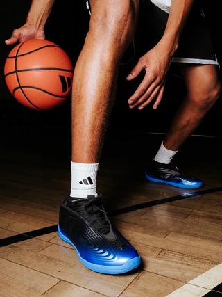 Alijah Arenas wearing adidas Harden Vol. 10 "Blue Sapphire" Basketball Shoe. Photo via adidas.