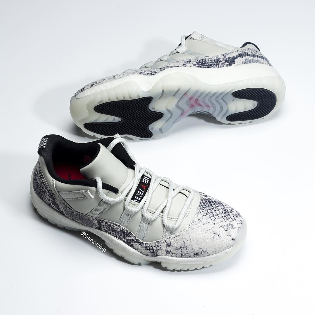 Jordan 11 low outlet snakeskin white