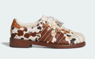 CLOT x adidas Superstar Dress Shoe "Cow Print" collaboration.