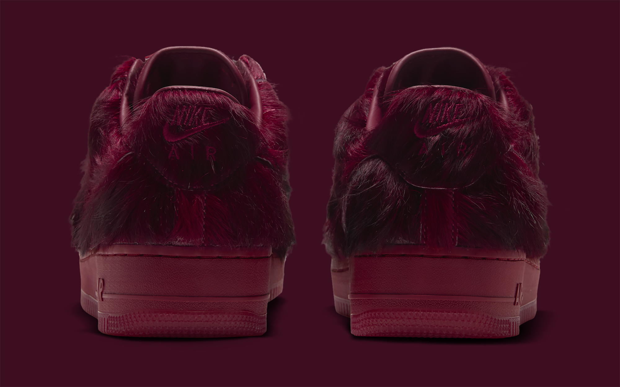 Nike Air Force 1 "Team Red" (Pony Hair; SKU: IR1940-600). Photo via Nike.