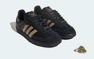 Bangkok's Dry Clean Only x Adidas Samba OG in "Black/Gold" featuring details inspired by Muy Thai.