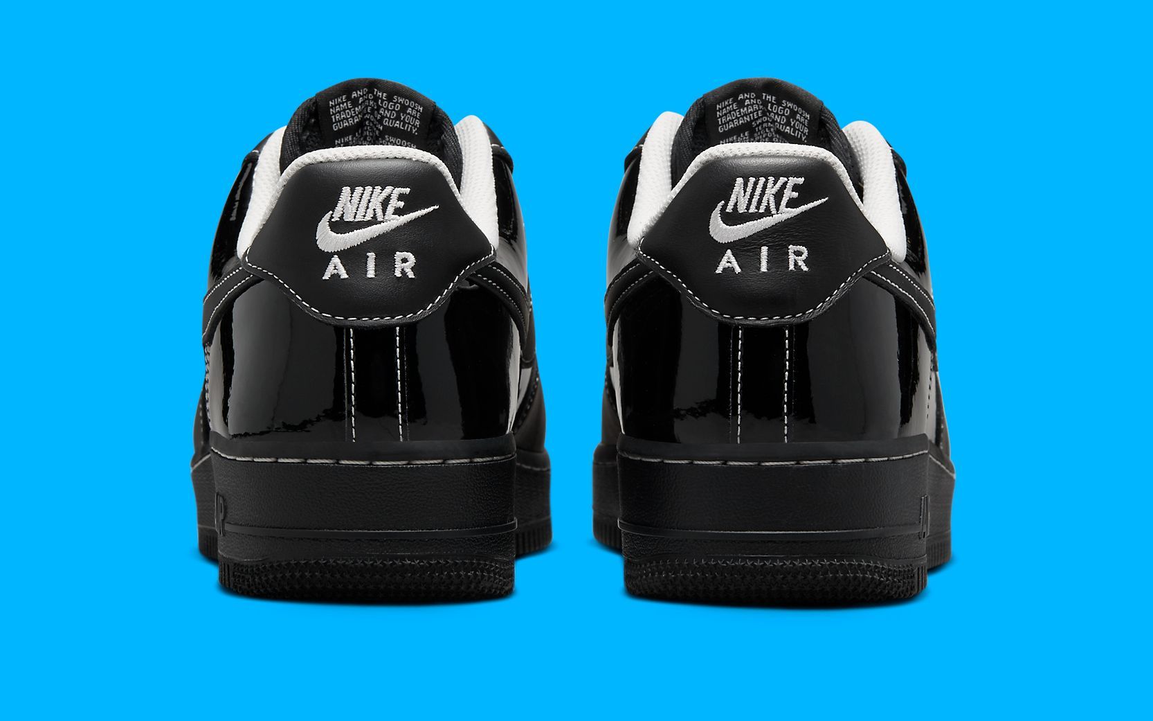 all black patent leather air force ones