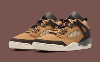 The Jordan Spizike Low "Flax" Comes Constructed in Canvas