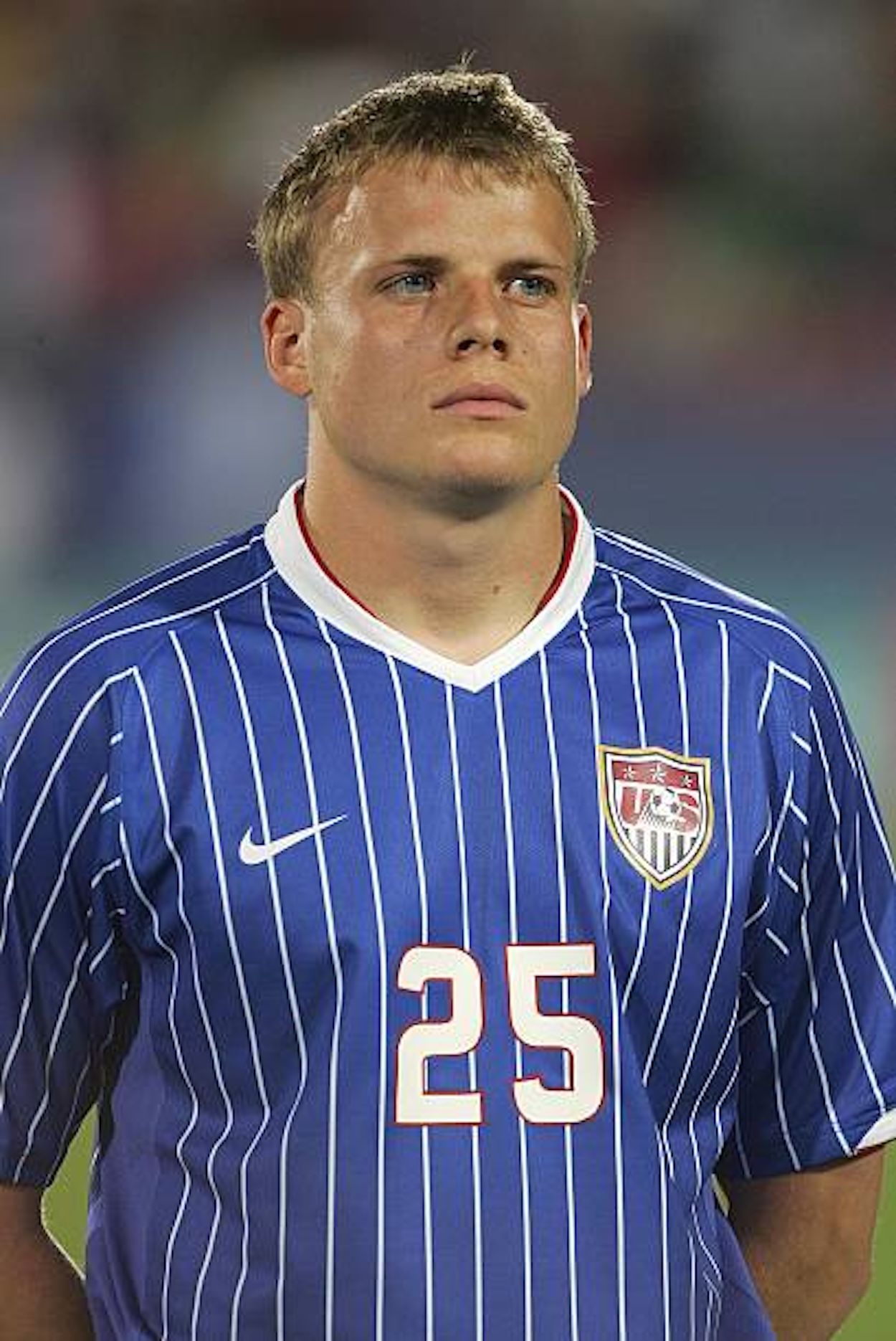 Frank Simek wearing USMNT's Home jersey for the 2007 Copa América. Photo via Stephen Dunn/Getty Images.