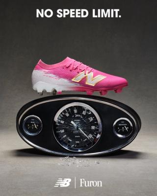 New Balance Furon Elite FG V8 "Pure Ambition" in a pink colorway (SKU: UF1F6O4).