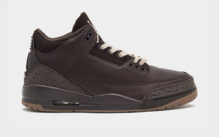 Women's Air Jordan 3 "Fireside" retro in a "Velvet Brown/Pearl White/Gum Dark Brown" color scheme. Photo via JD Sports.