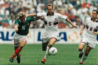 Thomas Dooley, no. 5, against Mexico on Nov. 2, 1997, wearing a Nike Home Jersey.