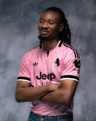 Juventus 26/27 Away Jersey in a "True Pink" color. Photo via adidas.