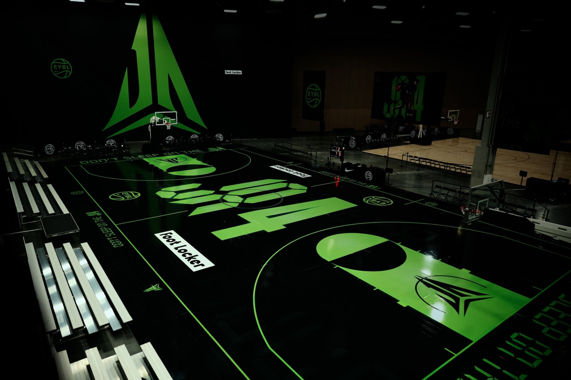Special Nike EYBL Basketball Court for Ja 4 Unveiling. Powered by Foot Locker. Photo via Nike.