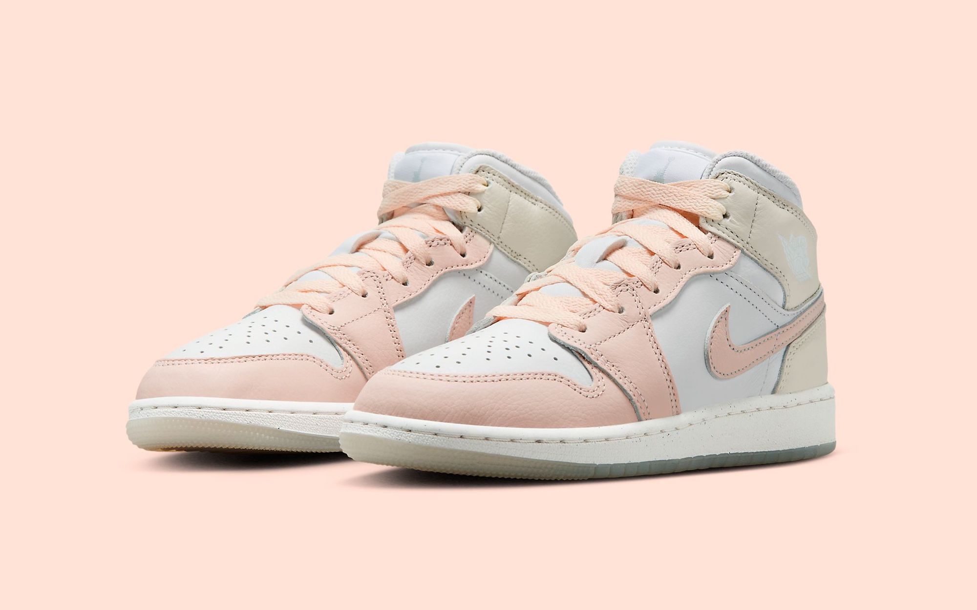 JORDAN 1 MID (QS) ピンク/ホワイト 40 Nike Jordan Pink & White Air Jordan 1 Mid Sneakers Nike
