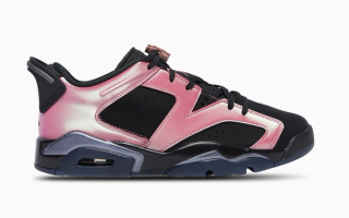 Women's Air Jordan 6 Low retro in a "Desert Berry/Black/Metallic Silver" color scheme. Photo via Foot Locker.