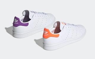 adidas stan smith white solar orange ee5863 white active purple ee5864