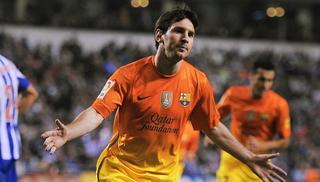 Lionel Messi celebrating a goal, 2012. Photo via David Ramos/Getty Images.
