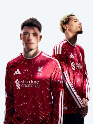 Florian Wirtz & Hugo Ekitike for Liverpool 26/27 Home kit. Photo via adidas.