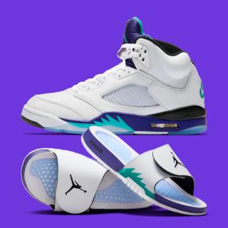 Jordan Hydro 5 Slide "Grape" Joins the OG Air Jordan 5 Retro for Spring 2025