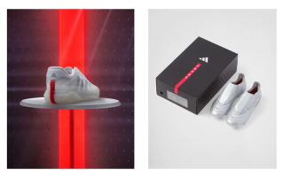 From right: A+P LUNA ROSSA 21 "White" (2020), Adidas Copa Pure football boots "Silver" (2023).