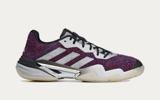 Brain Dead x Adidas Barricade 13 collaboration in a purplish color scheme.