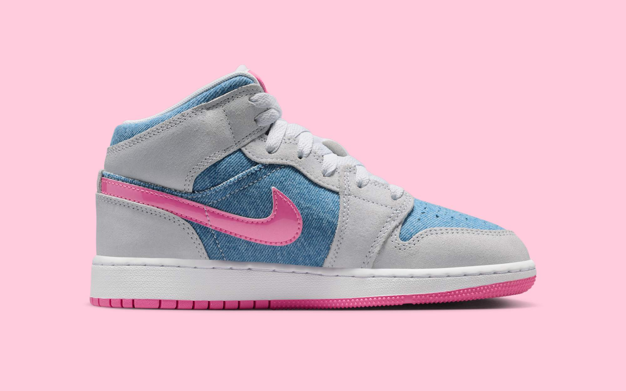 シューズ(女性用) Nike AirJordan 1 Mid SEGS HQ1999-400 23c Air Jordan 1 Mid GS Denim Sequin HQ1999-400