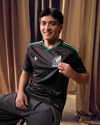Gilberto Mora for Mexico 2026 Third Kit. Photo via adidas.
