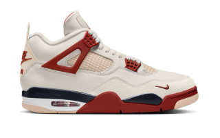 Mock-up of Nigel Sylvester's Air Jordan 4 collaboration in a sail-and-cinnabar color scheme.