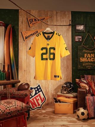 Australia U.S. Football Jersey by Nike Football x NFL (SKU: 67NM0LTSFAM-P6T). Photo via Football Australia.