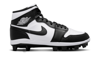 Air Jordan 1 High "White/Black" MCS Baseball Cleats.