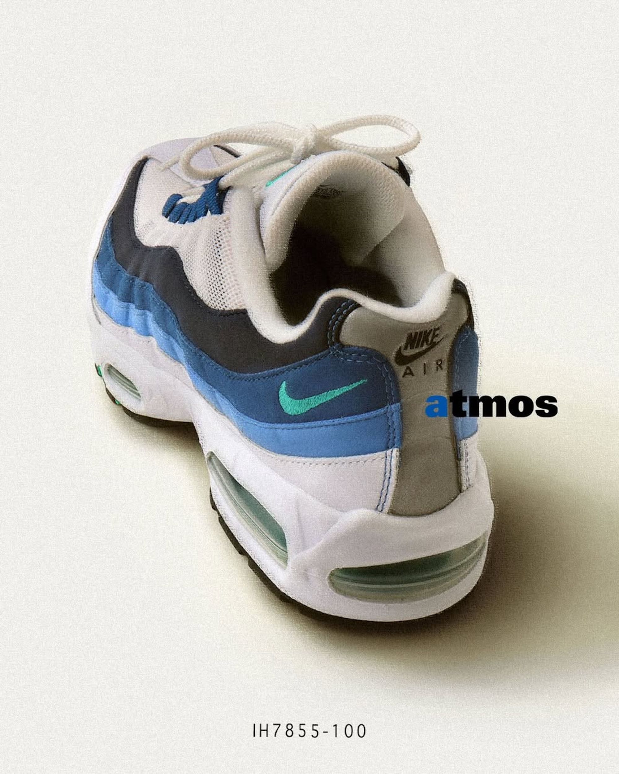 atmos-branded retro-style Nike ad for the Air Max 95 "Slate" Big Bubble re-release.